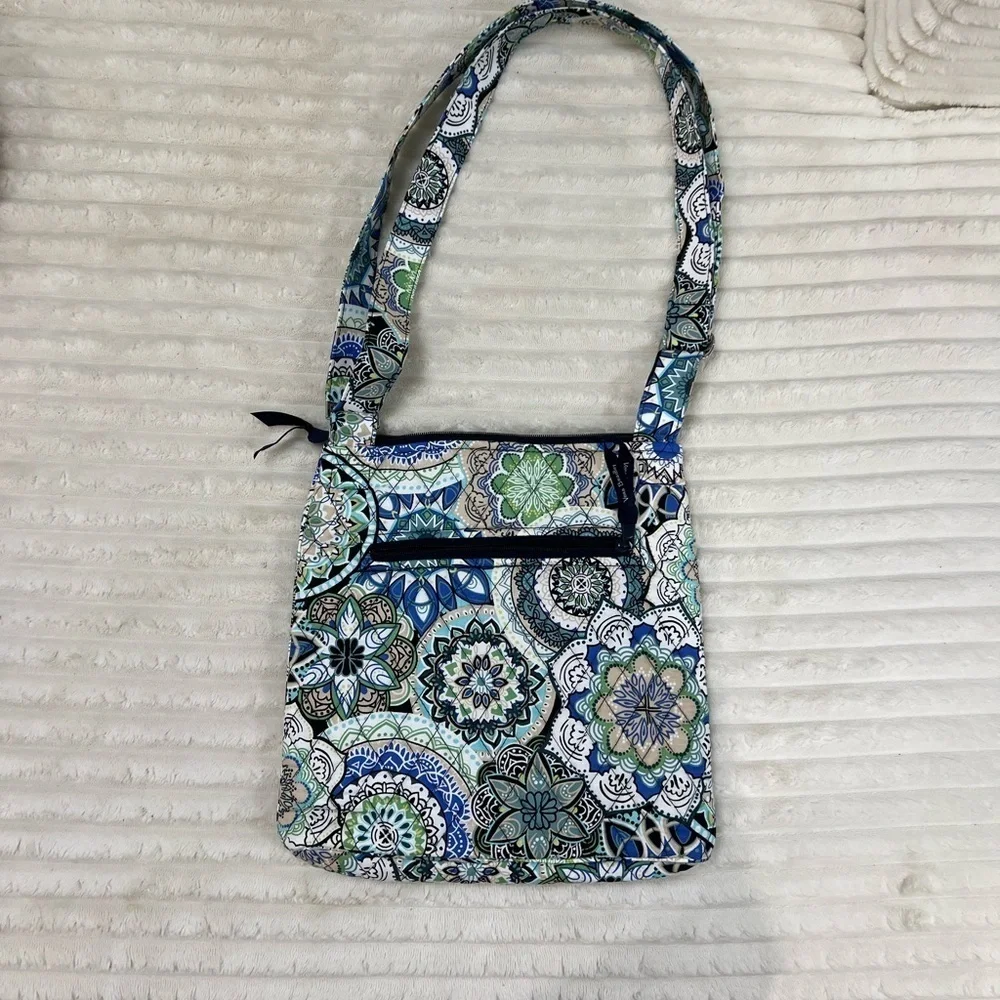 Vers Bradley Sketched Medallion Pattern Hipster Bag Color Blue, Green,White &Tan